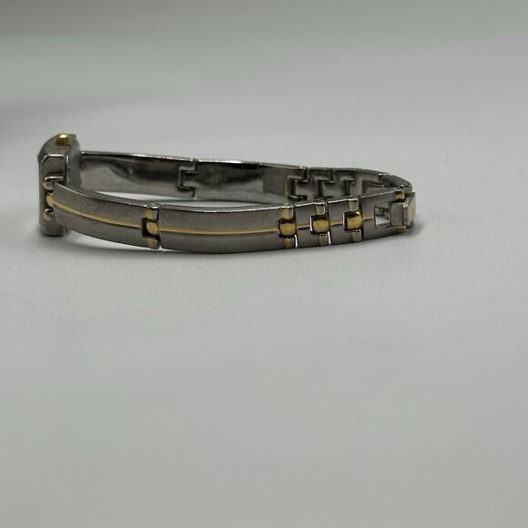 3/$30 Anne Klein Watch Women Silver Gold Matte Finish Rectangle Dial  7" - Picture 7 of 15